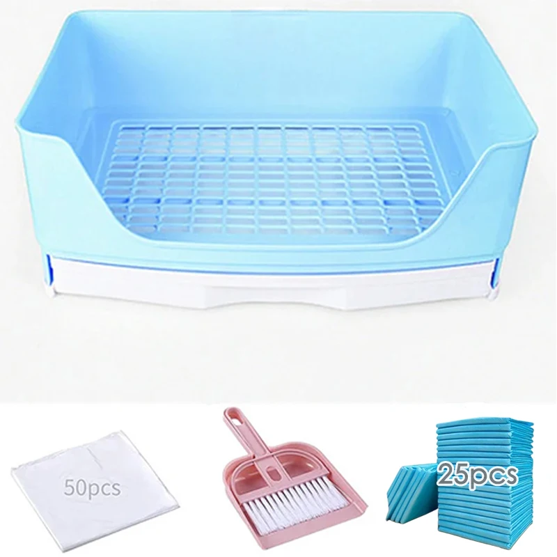 Lettiera per conigli extra large Toilette per coniglietto con cassetto 50 pellicole per toilette per animali domestici 25 Set per la pulizia del tampone per l'addestramento della toilette Piccola scatola per animali domestici: Grigio chiaro