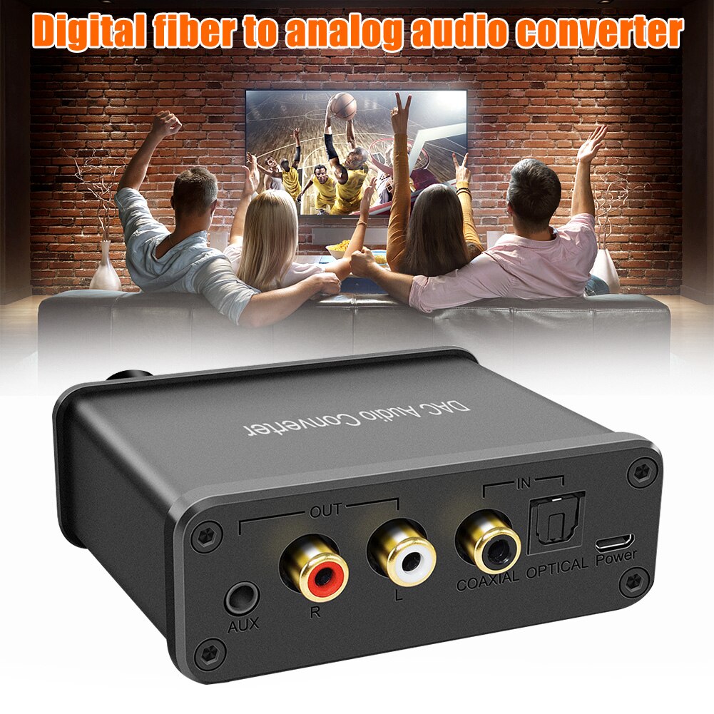 192KHz Accessories Stereo DAC Converter TV HDMI R L SPDIF 3.5mm Volume Control Digital To Analog Aluminum Alloy Cinema Coaxial