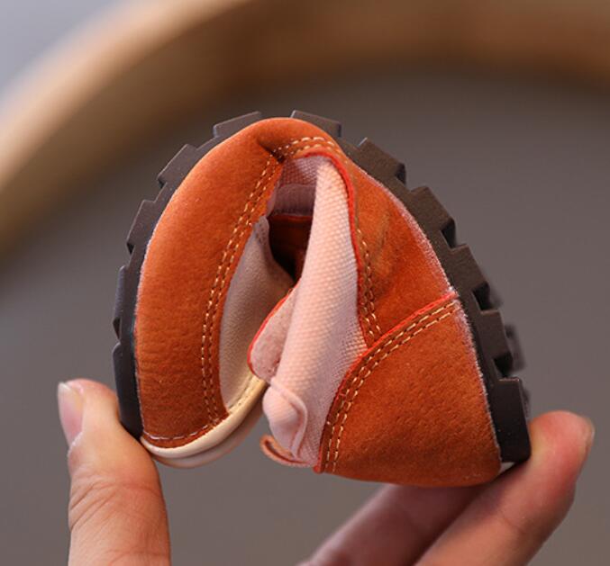 Autumn Children Shoes Boys Girls Sport Shoes Breathable Leather Comfortable Non-slip Rubber Sole Kids Sneakers