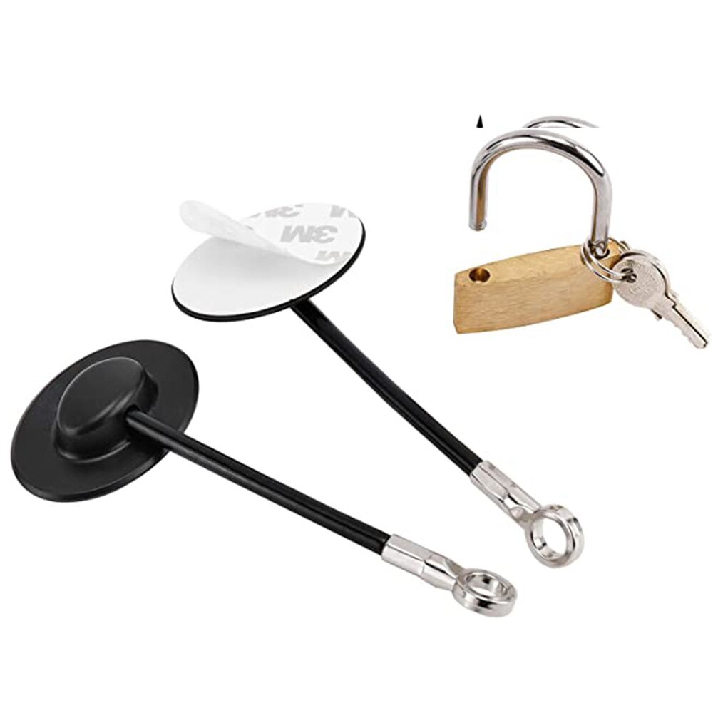 1 pc Baby Safety Freezer Lock With Padlock Security Fridge Refrigerators Door Lock Child Proof Window Lock Drawer Lock: black