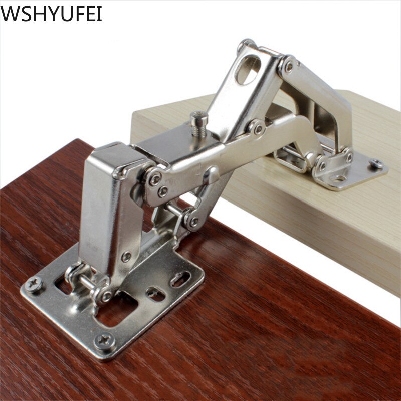 2 Stuks Universele Rvs Scharnier Niet Boren Gat Kabinet Scharnier Grote Hoek Kastdeur Scharnieren Meubelen Scharnieren Hardware