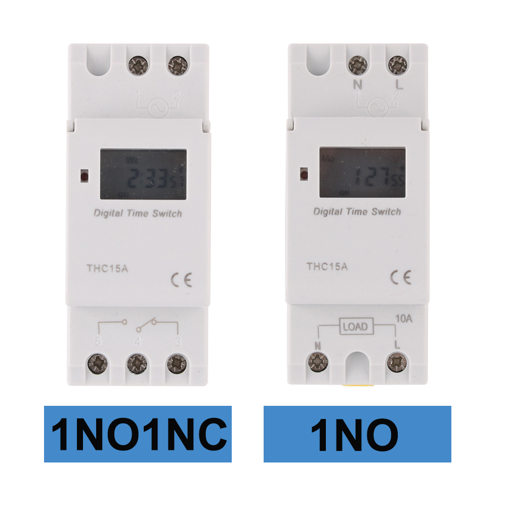 THC15A Type Din Rail 2 wire Weekly 7 Days Programmable Digital TIME SWITCH Relay Timer Control AC 12V 24V 48V230V 220V