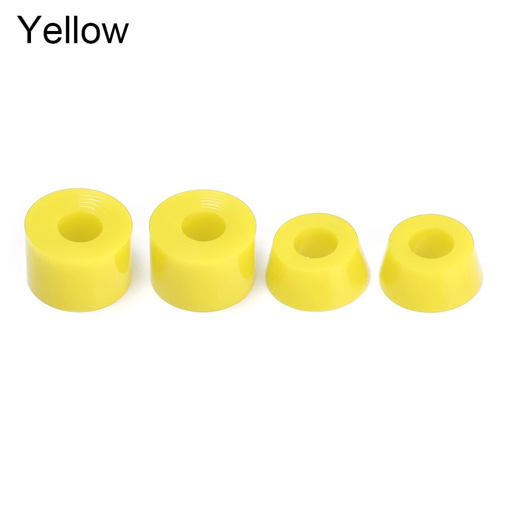 4Pcs Skateboard Bushing Truck Wheels Axle Bushings Scooter PU Cushion Dancing Longboard Skateboard Shockproof Accessories: Yellow