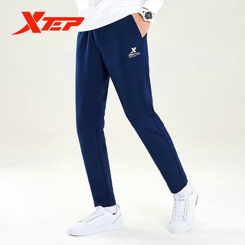 Xtep Mannen Sport Broek Winter Plus Fluwelen Comfortabel Ademend Losse Gebreide Broek Casual Mannen Broek Eenvoudige 881329639236