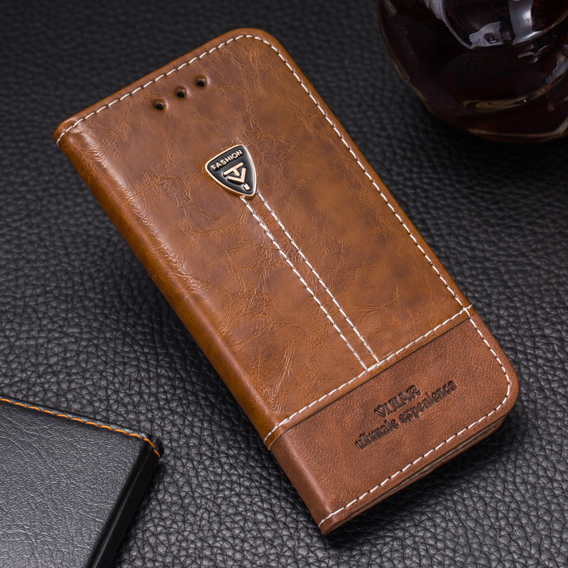 VIJIAR Excellent Inside collect Flip leather Distinguished Retro phone back cover 5.5'For vernee apollo lite case