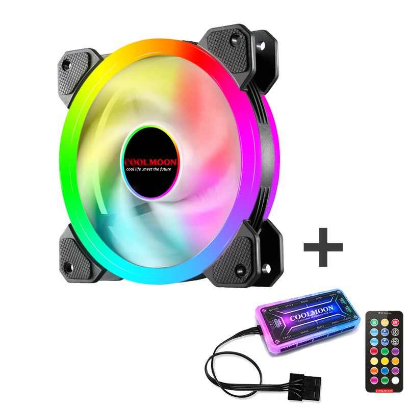 PC Desktop Computer Case Fan 120 mm Cooling Cooler Adjustable RGB Led 12V Mute Ventilador DC ARGB Fans Adjust Speed Aura Sync: 1IN1