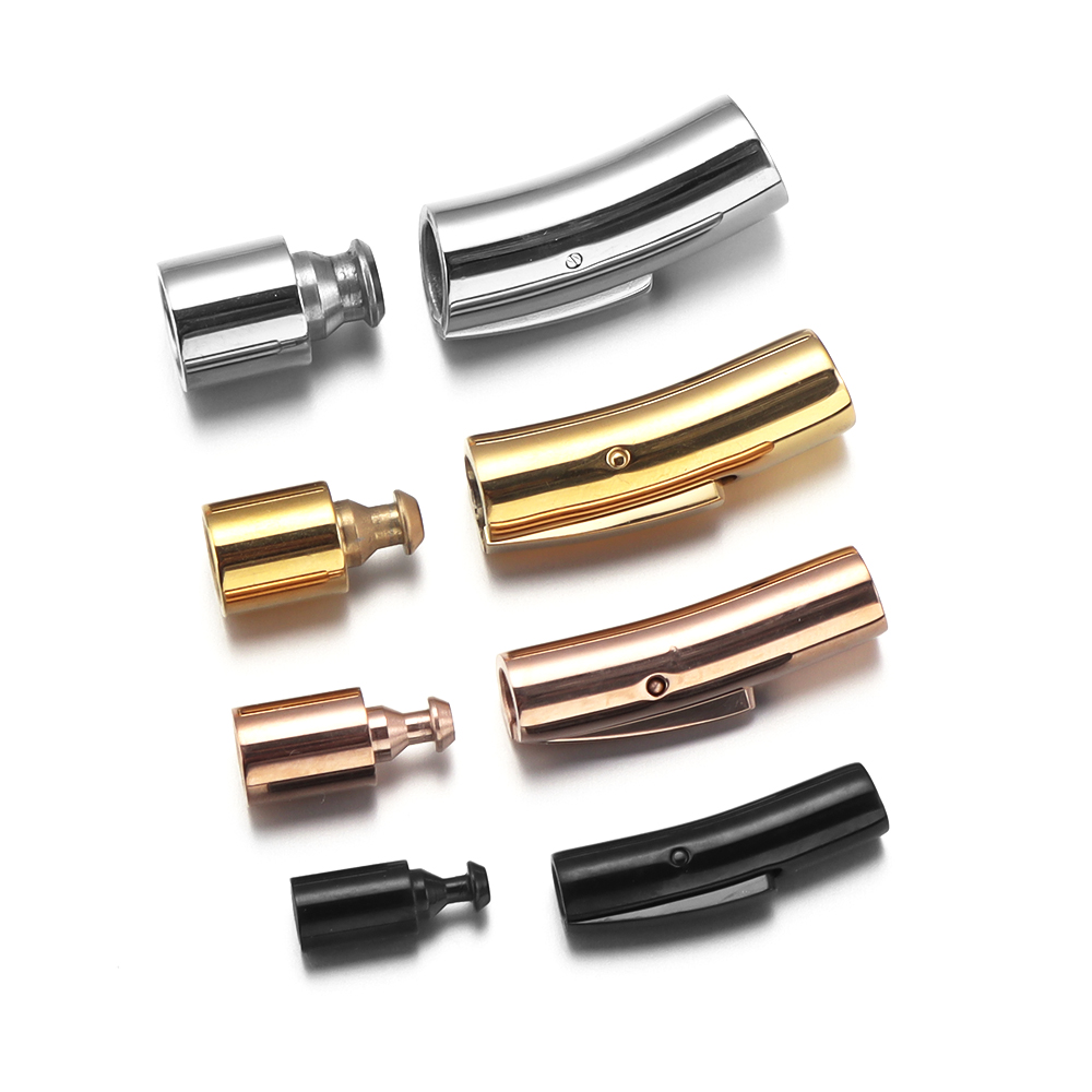 1 Stück Edelstahl-Magnetverschluss, passend für Durchmesser 3/4/5/6 mm, Lederband, Metallschnalle für Schmuckherstellung, DIY-Stecker-Zubehör