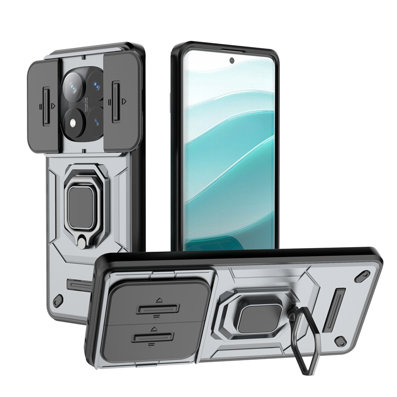 Pansercover til xiaomi redmi note 14 pro 4g pro + 5g etui med magnetisk ring og beskyttelsesfilm til redmi note 14 pro plus linsekapsel: Himmelblå / Til iphone 16 pro