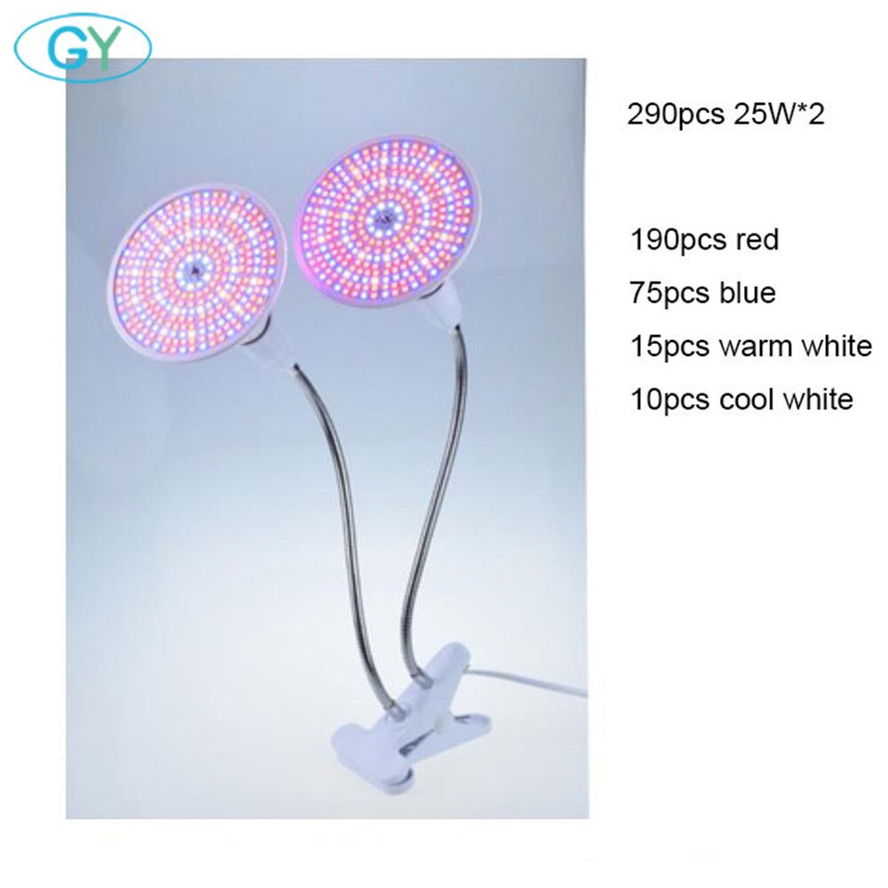 GY Phyto Lamp Volledige Spectrum LED Grow Light E27 Plant Lamp Fitolamp Voor Indoor Zaailingen Bloem Fitolampy Groeien Tent Box verlichting: 25W clip light