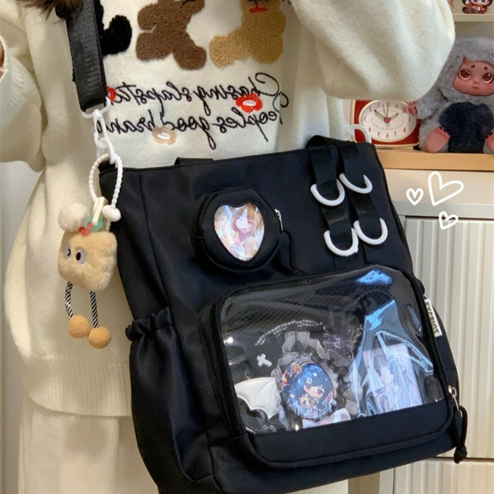 Y2k Ulzzang Ita Tas Origineel Leuke Jk Uniform Meisjes Preppy Stijl Schoudertas Liefde Badge Etalage Itabag