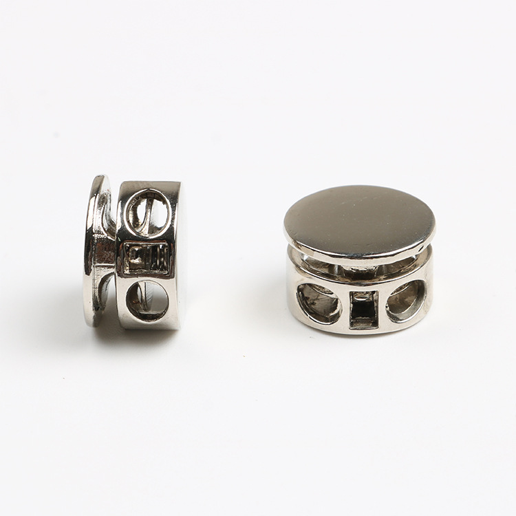 Clip pour vêtements, cordon de serrage, en alliage bouchon de cordon, embouts en corde à pression, 2 trous, cordon de serrage, accessoires pour vêtements, lacets: Silver
