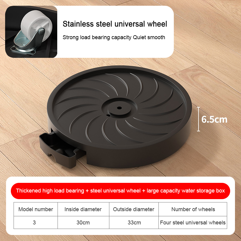 Universal hjul blomsterpottebase stille usynlig balkong utendørs hage blomsterpotte mobil brett plast fortykket hageutstyr: Militærgrønn