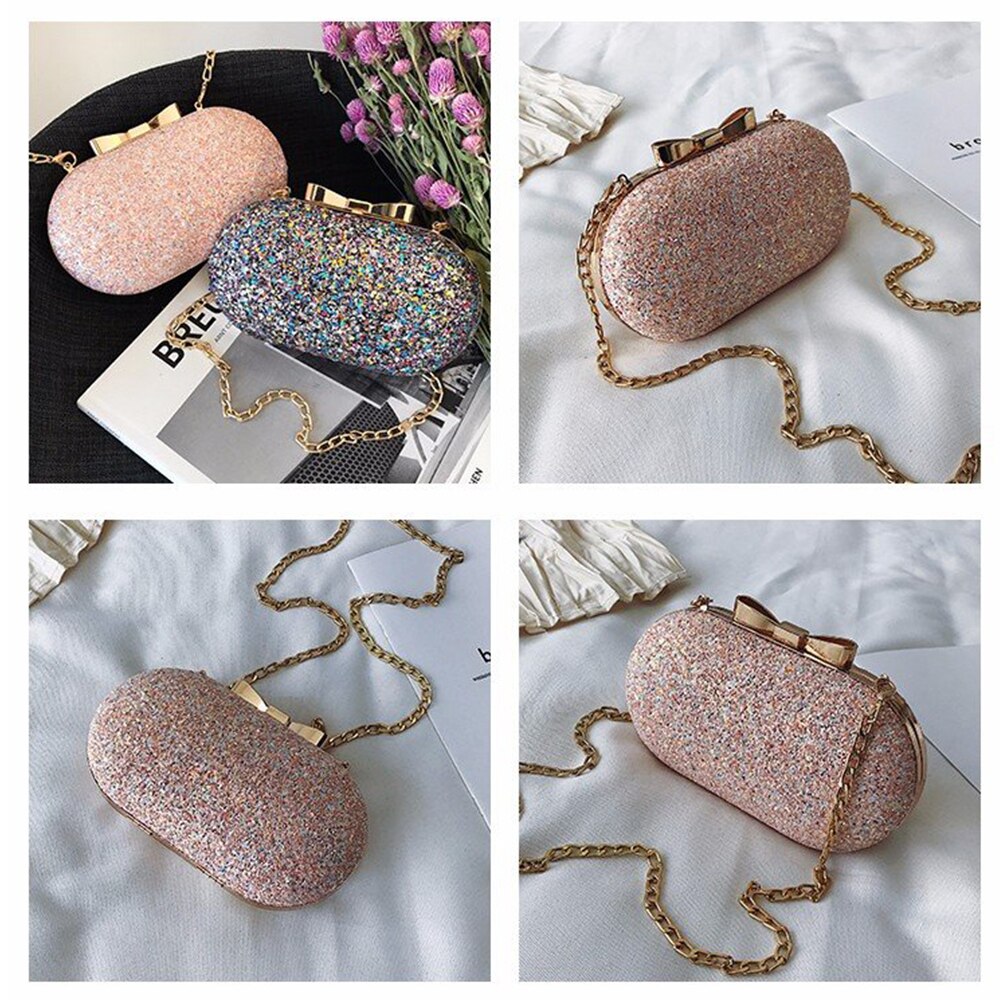 Luksus kvinner kveld veske fest bankett glitter bag for kvinner jenter bryllup clutches håndveske kjede skulder bag bolsas mujer