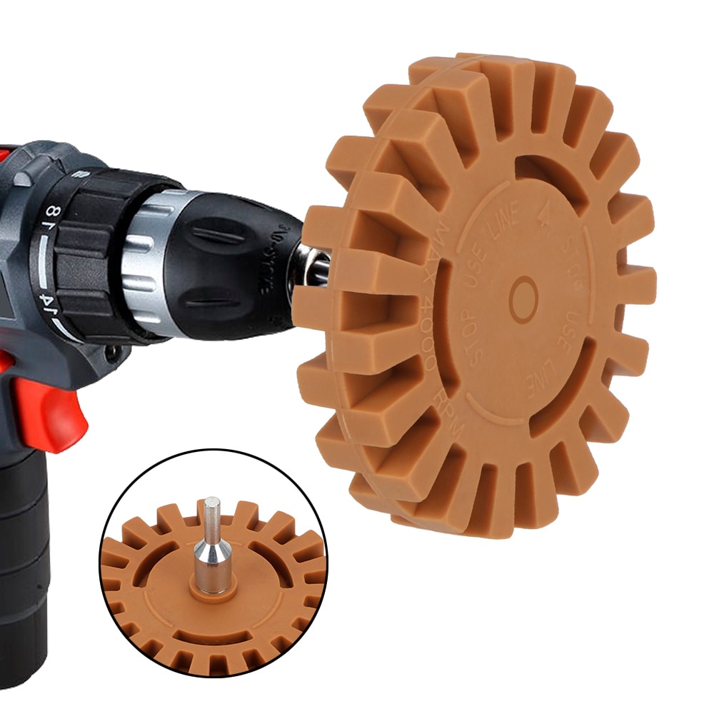 Polerhjul dekalborttagare 1/4 " skaft gummi radergummi whee för bil lim klistermärken och dekaler auto reparation lackverktyg