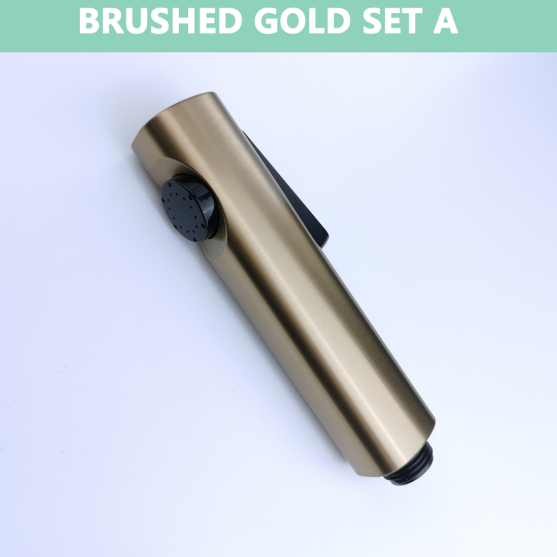 Bidet Sprayer ABS Matt Black Gold Grey Sprayer Toilet Fittings High Pressure Cleaning Shattaff Chrome: A Gold