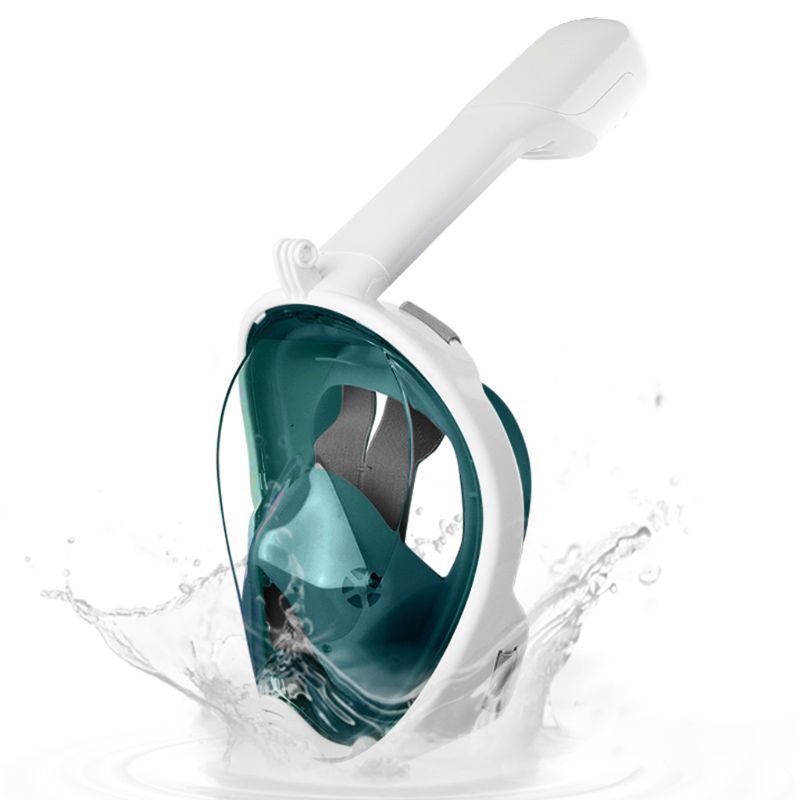 Professionelle Tauchen Maske Volle Gesicht Schnorcheln Maske Unterwasser Anti Nebel Tauchen Maske Erwachsene Silikon Schwimmen Tauchen Maske: White Dark Green