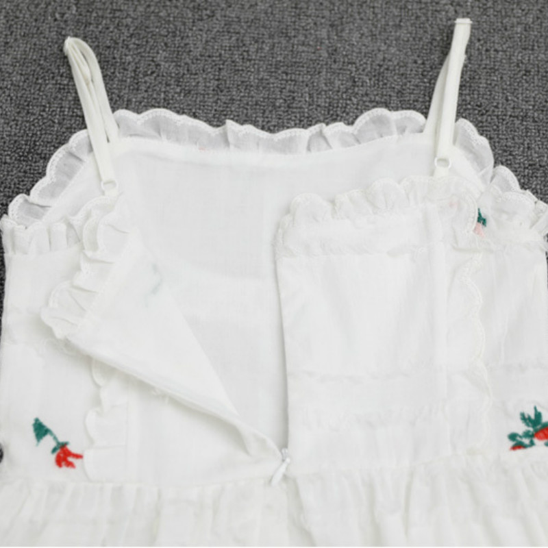 Summer Girls Braces Dress Kids and Teen Girls Cotton Floral Printed Dress Cute Children Beach Dresses, #8773