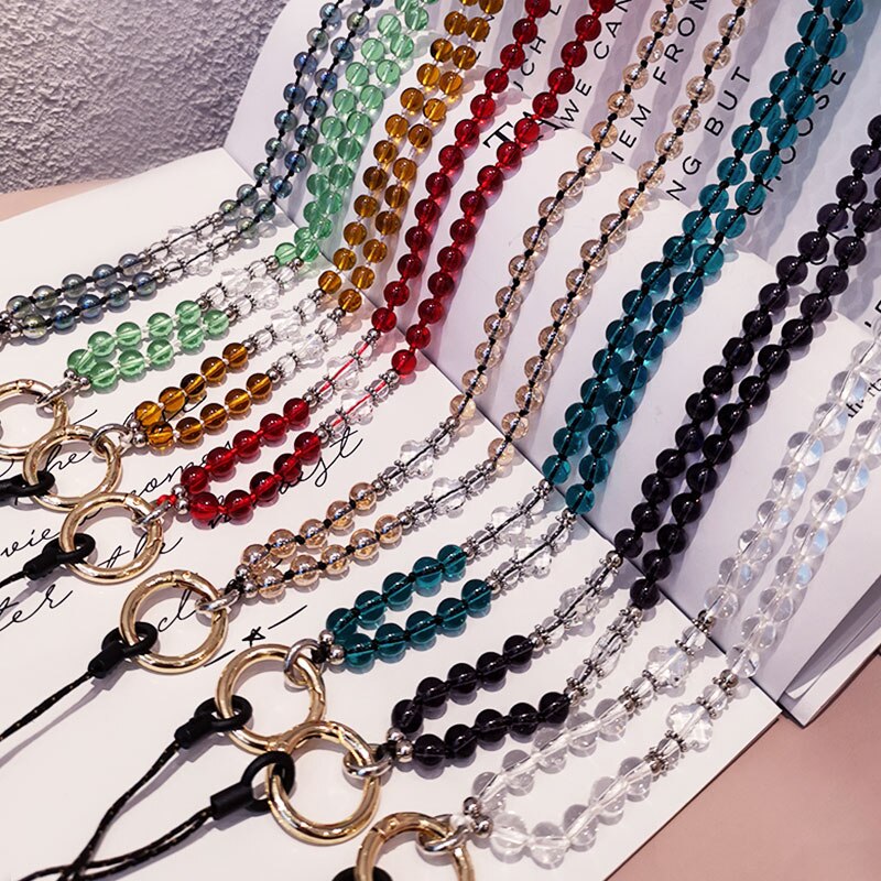 Mobiele Telefoon Lanyard, Ketting, Crystal Bead Hanger, Dual-Gebruik Afneembare Hanger Riem, hand-Geweven Anti-Verloren Touw Hanger