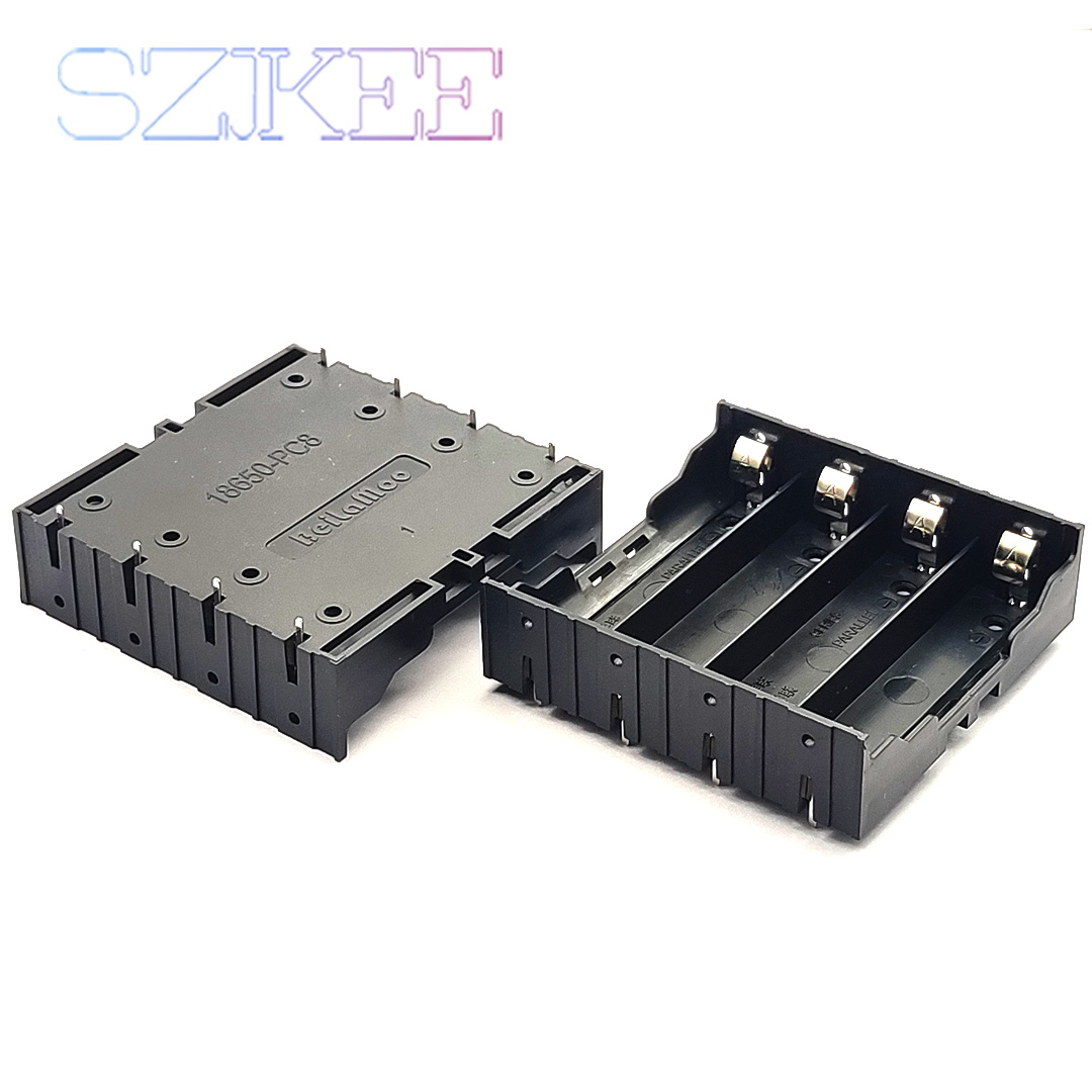 18650 Battery Case 18650 Battery Holder 18650 Battery Box For 18650 Rechargeable Battery Series Connection 1/2/3/4 Plastic DIY: black