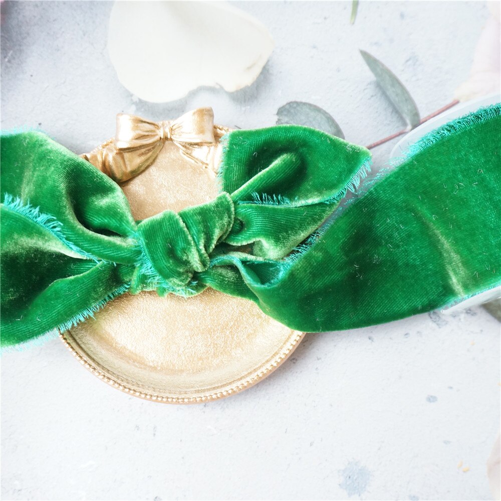50mm Silk Velvet Ribbon With Frayed Edged Ribbon For Wedding Ribbon packaging ribbon 100% silk ribbon soft ribbon
