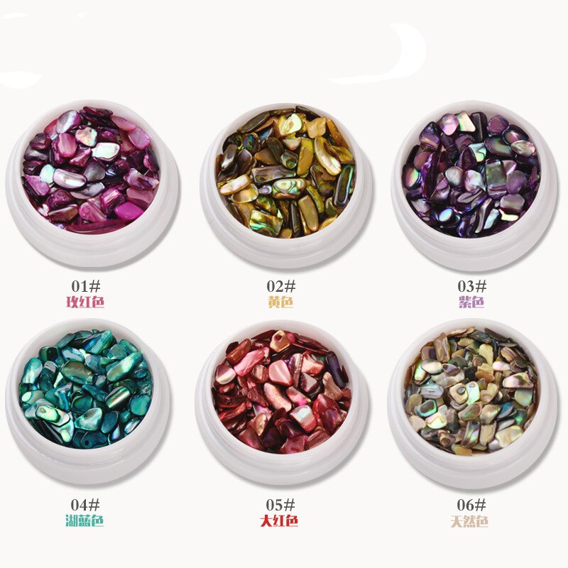 3d gwóźdź Sztuka uchowiec muszla kamień płatek kolor polerowany symfonia zorza polarna ozdoba robić paznokci akcesoria robić tipsów