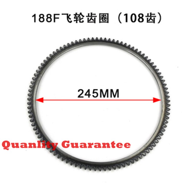 Anillo de engranaje para volante de inercia, accesorio para microcultivador de motor diésel refrigerado por aire de un solo cilindro, 170F, 173F, 178F, 186F, 188F, 192F: 188F