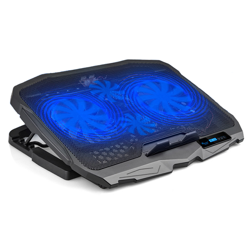 Touch Lcd Display Gaming Laptop Cooler 2 Usb Poorten En 4 Ventilatoren Laptop Cooling Air Pad Notebook Stand voor 12-15.6 Inch