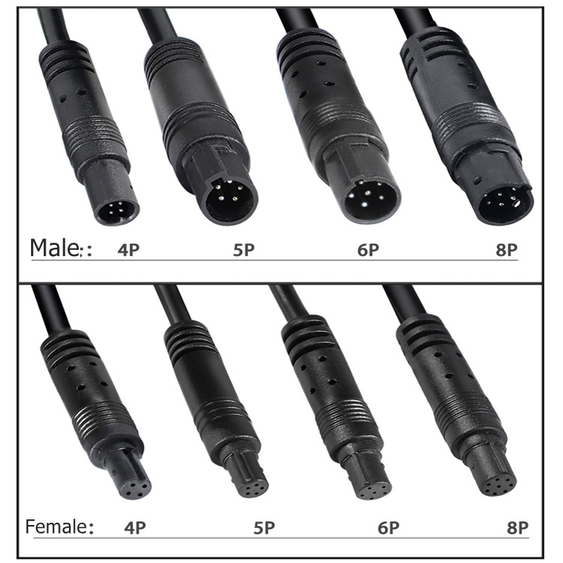4pin 5pin 6pin 8pin Male To Female Extension Connector Cables Cord for Car DVR Camera HD Monitor Vehicle Rear View Camera Wire