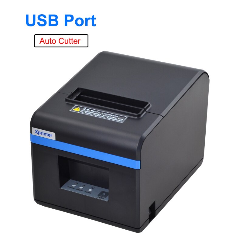 80mm high speed thermal receipt printer ticket Kitchen barcode QR code printer Restaurant POS printer with automatic cutter: USB printer
