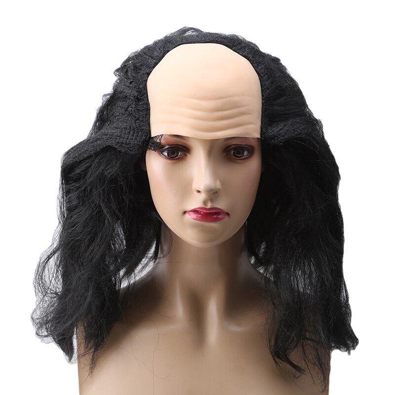 Funny Bald Wig Masquerade Show Cosplay Old Man White Black Bald Wig April Fool's Day Halloween Theme Party Props Supplies