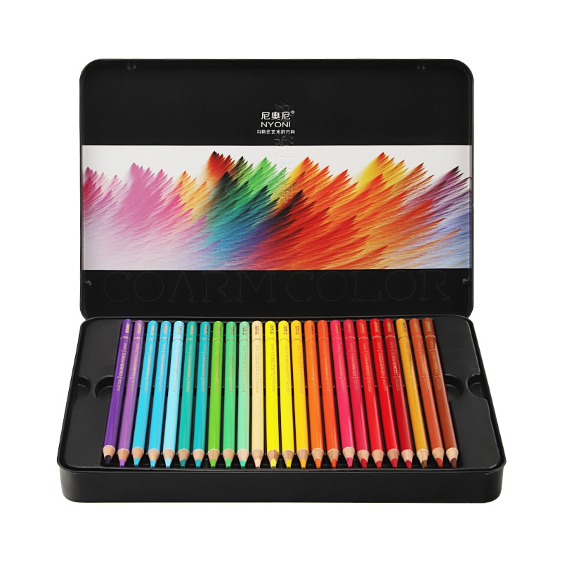 NYONI 12/24/36/48/72/120 Colors Colored Pencils Oil-based Lapis De Cor Soft Core Art Supplies