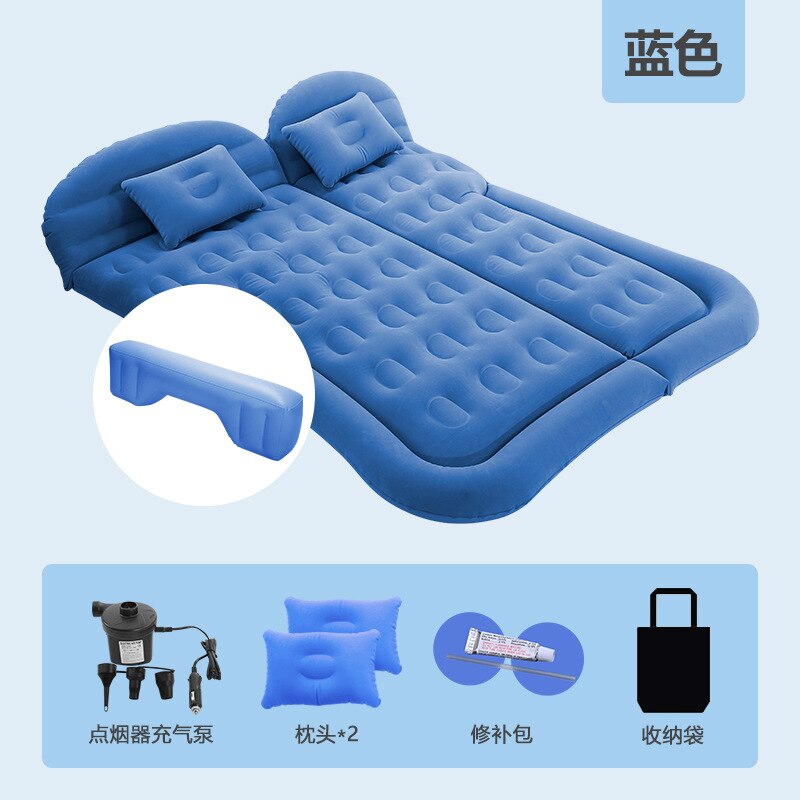 Universel SUV voiture voyage coussin de couchage voiture lit gonflable matelas d'air en plein Air Camping tapis enfant arrière échappement coussin voiture siège arrière: type3 SUV blue