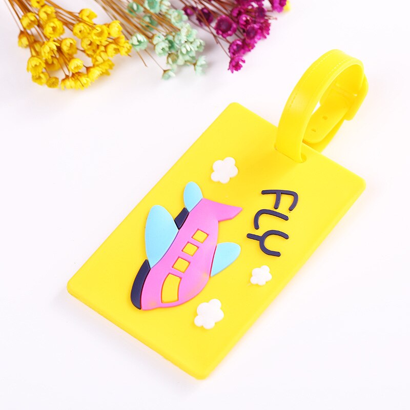 Lovely Cartoon Animal Giraffe Luggage Tag Travel Accessories Silica Gel Suitcase ID Address Label Baggage Name Tags: I