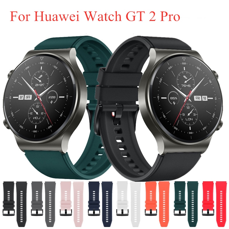 Sport silikone rem til huawei watch  gt 2 pro band udskiftelig håndledsrem armbånd urbånd til huawei watch  gt2 pro