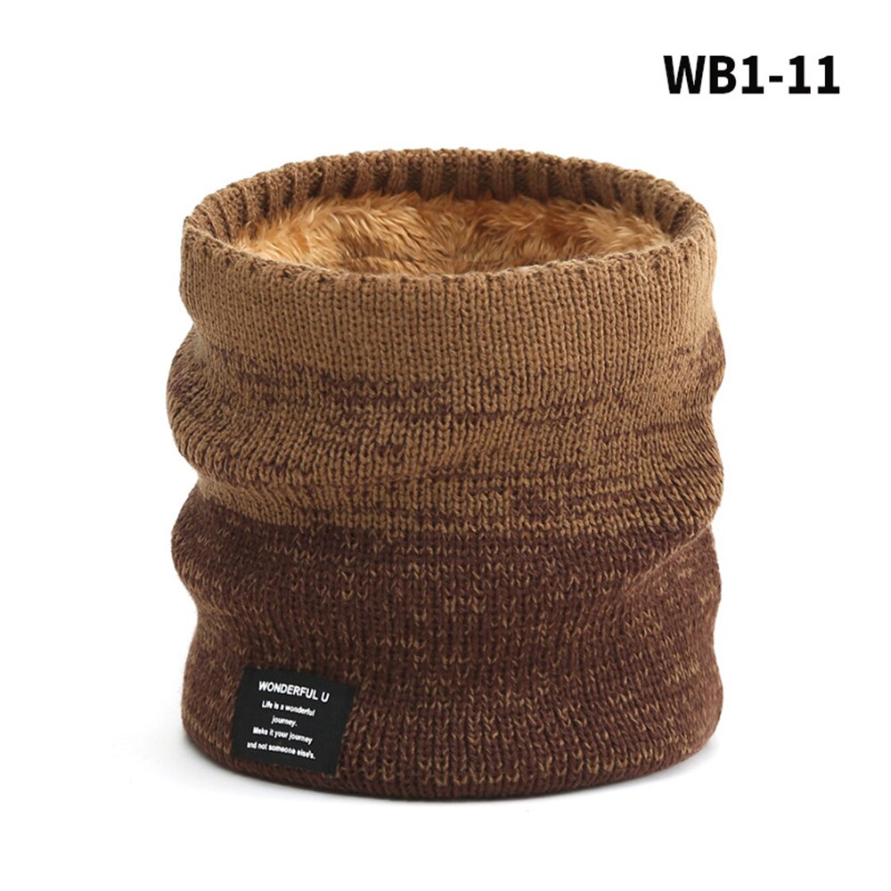Mode Vrouwen Mannen Gebreide Sjaal Effen Winter Dikke Fluwelen Snood Sjaals Lady Warm Unisex Nek Sjaals Ring: 11