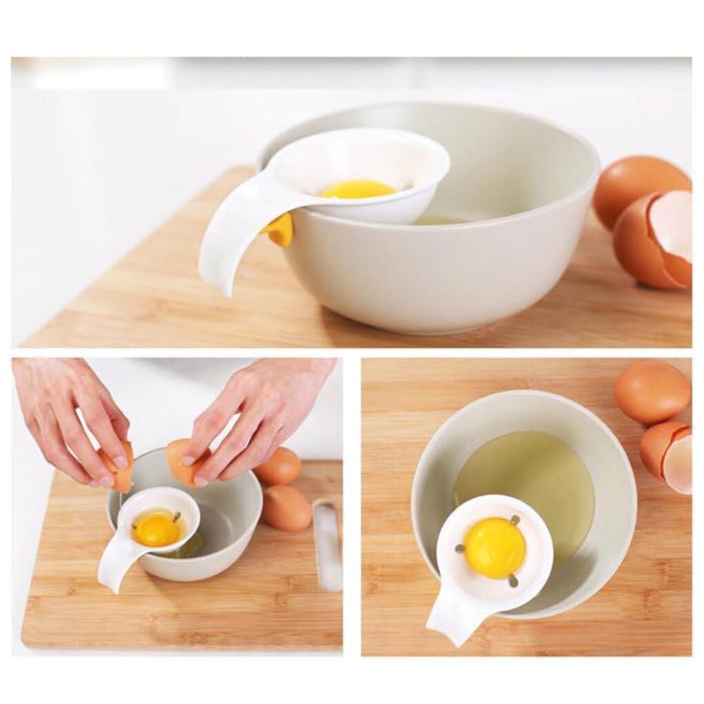 Egg Seperator Egg White Yolk Sifting Holder Egg Divider Tools Kitchen Accessory 10cm(L) * 3.5cm(W) * 7cm(D)