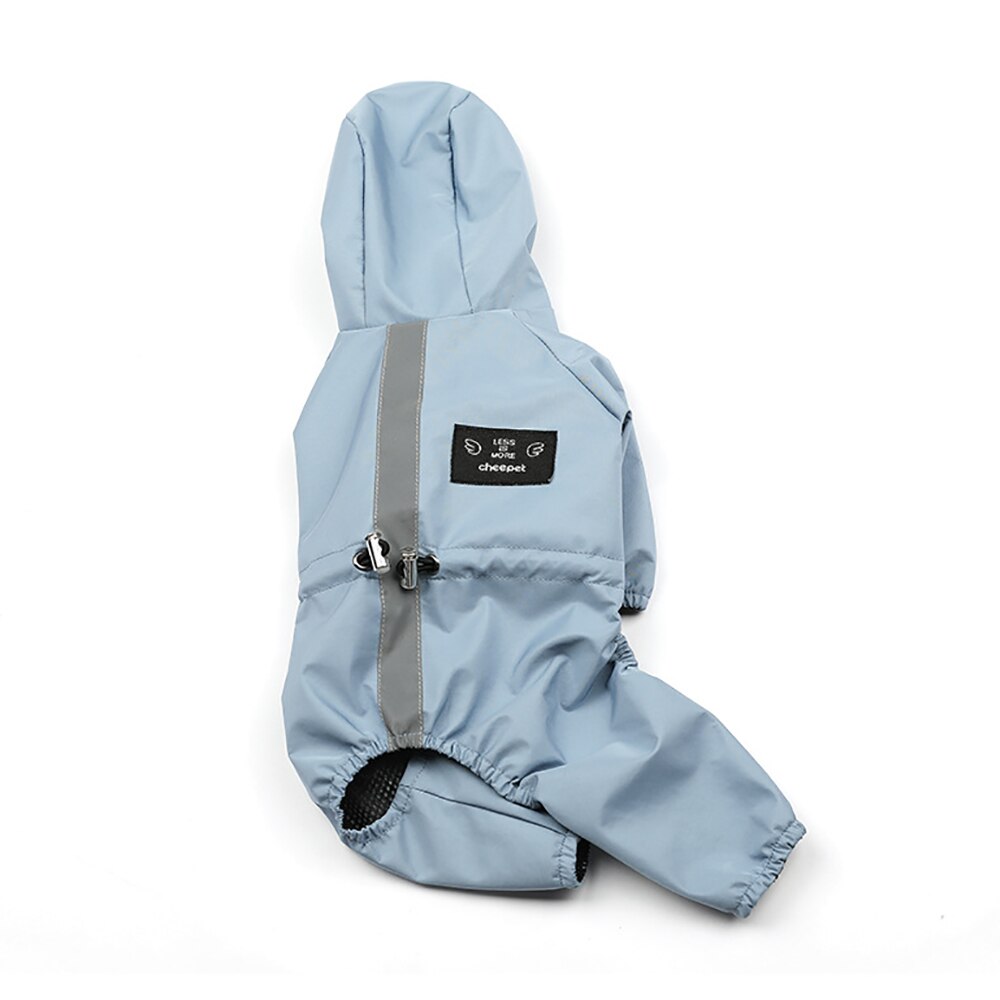 Reflective Dog Raincoat Traction Rain Coat Waterproof Windproof Jacket For Puppy Chihuahua Dog Clothes Jumpsuit Pet Costume: Blue / S