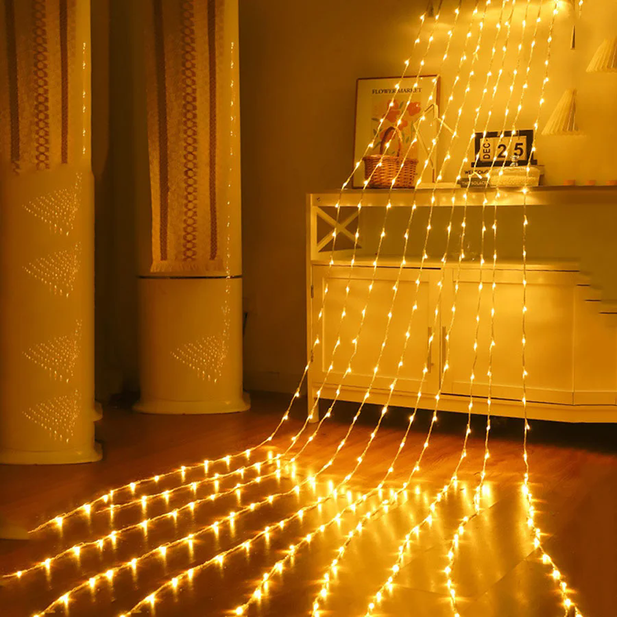 3X3M 3X2M 6X3M LED Wasserfall Vorhang Licht dra... – Grandado