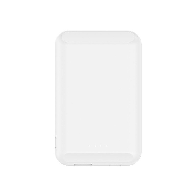 5000 Mah Batterij Case Voor Iphone 12 12Pro 12 Pro Max 12 Mini Magnetische Power Bank Snelle Draadloze Opladen Magsafe charger Telefoon: WHITE