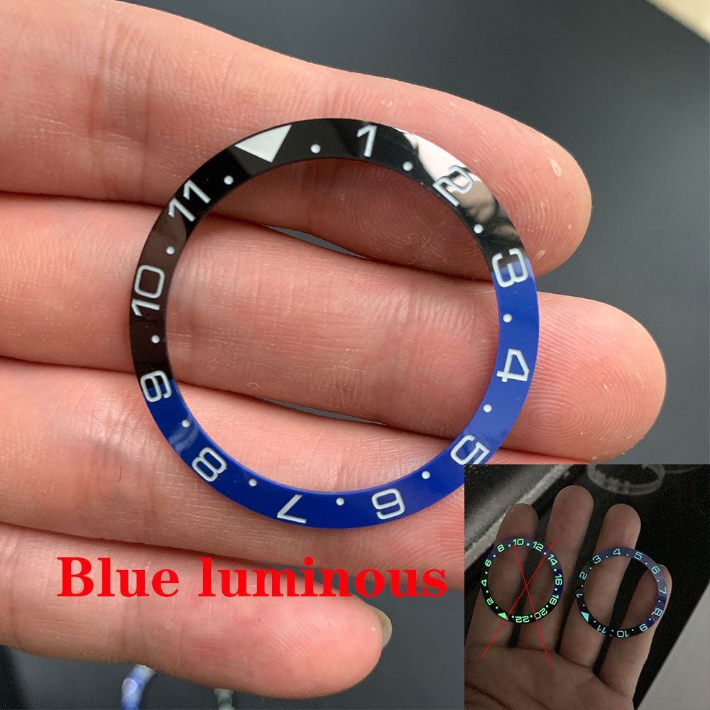 38mm Uhr Ring Keramik Lünette Einsatz Ring für GMT Uhr 40mm Gehäbenutzen Uhr Zubehör Innen durchmesser 30,8mm 2 stücke Band): 6 Keramik