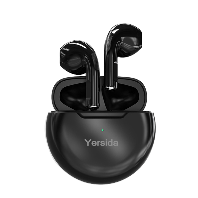 Yersida HT38 TWS słuchawki bezprzewodowe Bluetooth HeadphonesTouch Mini zestaw słuchawkowy podwójny mikrofon Stereo słuchawki douszne odpowiednie dla Apple i Android: Black