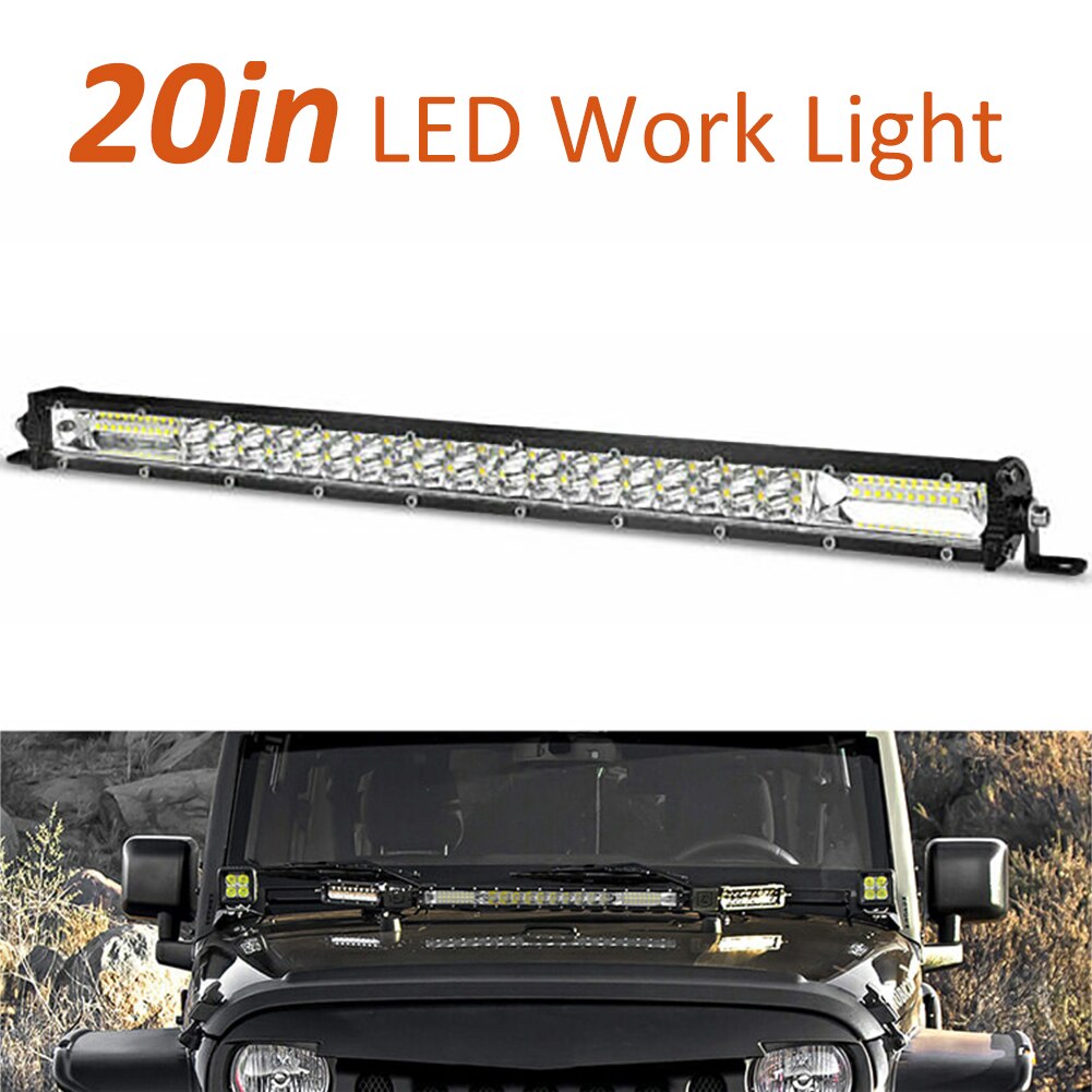 13" 20" Ultra Slim LED Light Bar Dual Row Spot Flood Combo Fog offroad Light Universal Car Accessories: BK1-02