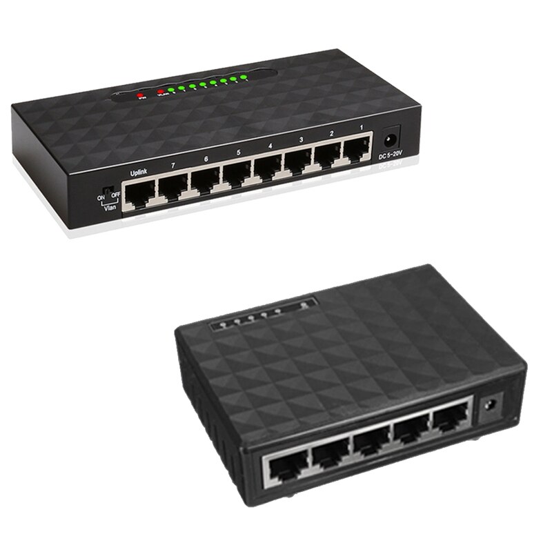 Gigabit Switch Ethernet Smart Switcher High Performance 1000Mbps Ethernet Network Switch RJ45 Hub(EU Plug)