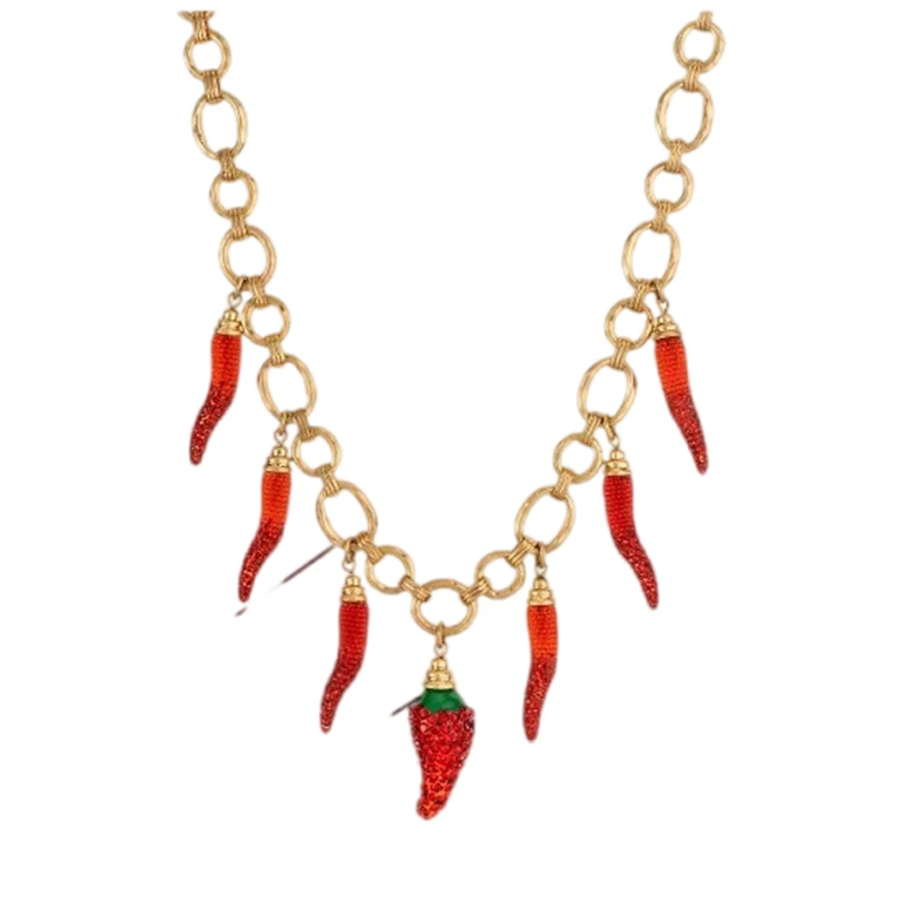 Wealthyboo Bohimia Pepper Chili Necklace Cute Red Chilli Adjustable Trendy Jewelry For Women Accessories