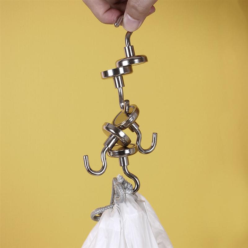 OUNONA 6 sztuk haczyki magnetyczne potężny ciężki obowiązek magnes neodymowy wieszak silny magnetyczny kubek wiszące wieszaki klucz płaszcz hak ścienny