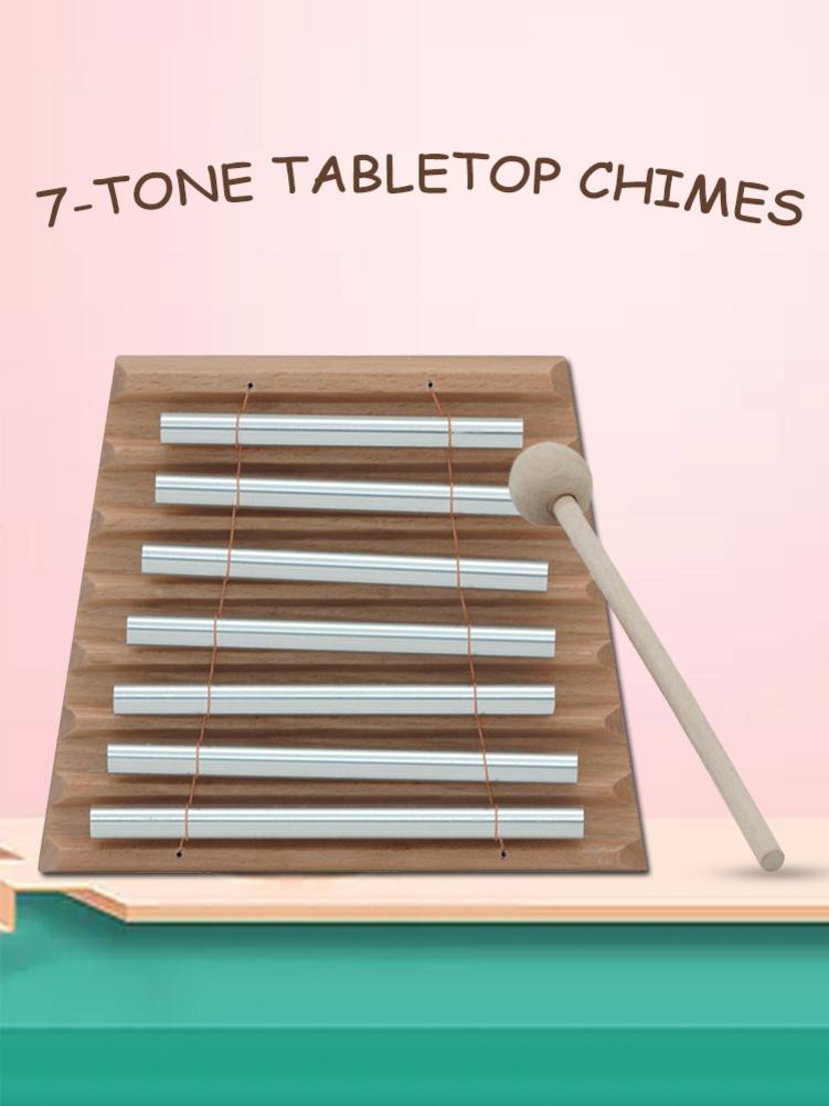 Energy Chime 7-Tone Tabletop Chimes Kids Metal Xylophone Educational Chime Percussion Instrument With Mallet For Classroom Use