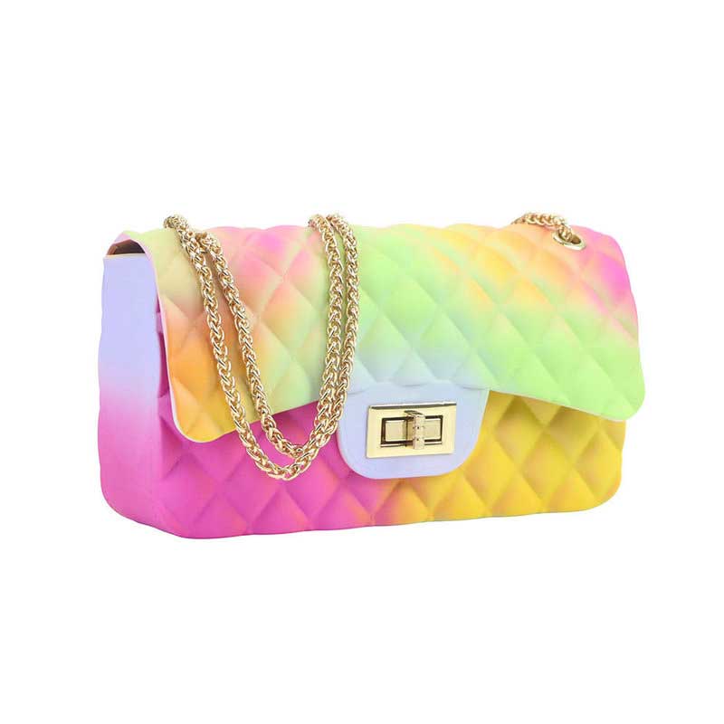 Color bag mini sweet wind mill sand jelly bag ling coloured drawing or pattern plaid one shoulder chain worn handbag