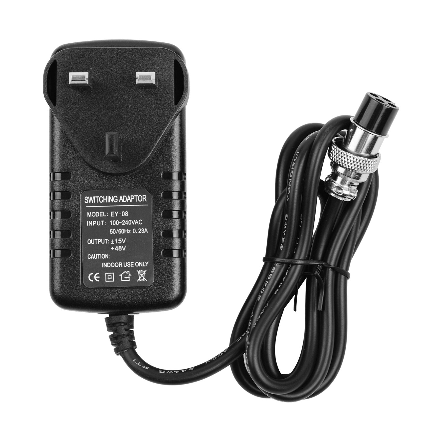Mikser konsoll mikser strømforsyning vekselstrømadapter 15v 230ma universal 4- -pins rund kontakt for 16 kanaler eller under miksekonsoller