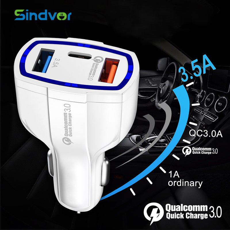 Mini Usb Car Charger Type C Voor Mobiele Telefoon Tablet Gps 3.5A Fast Charger Auto-Oplader Dual Usb Auto telefoon Oplader Adapter In Auto