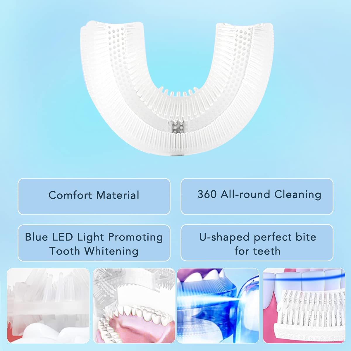 Sonic U Shaped Electric Toothbrush Kids Tooth Brush For Children Baby Toothbrushes Ultrasonic Teeth Cleaner Head Smart Whitening
